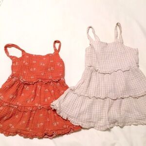 Modern Moments Girls Dress Size 4 T set of Two Cream and Mauve Color